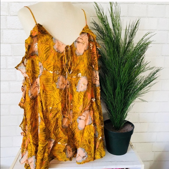 Free People Romper with sequins - Picture 1 of 4